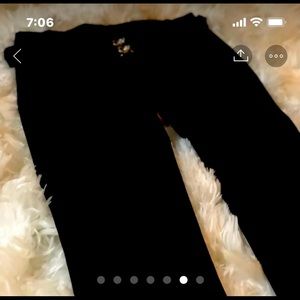 BCBG workout pants. W belt, flair leg.